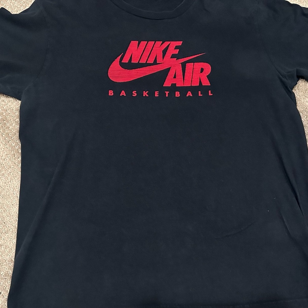 Nike Air Basketball Men Shirt Size L Black Red